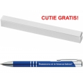 Pix metalic albastru gravat, in cutie, Dumnezeu sa te binecuvinteze!